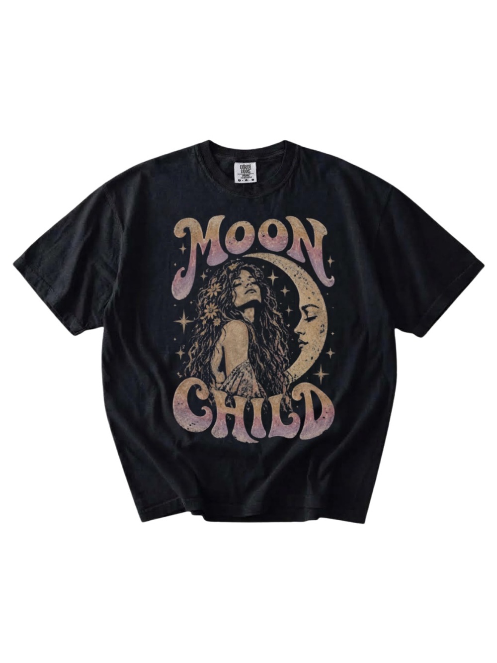 Comfort colors Moon Child Graphic Tee - Black